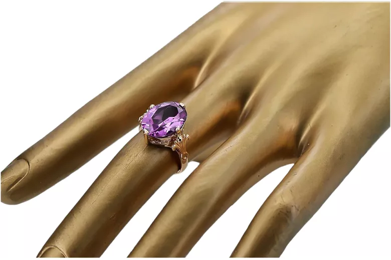 Ring Vintage Stil Amethyst Originales Vintage-Roségold aus 14 Karat vrc369r