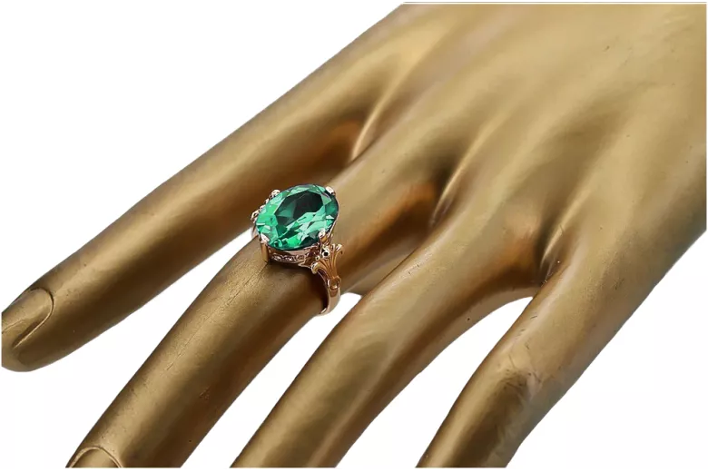 Original Vintage 14K Rose Gold Emerald Ring Vintage vrc369r