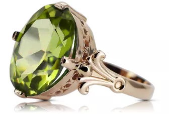 Ring Yellow Peridot Original Vintage 14K Rose Gold Vintage style vrc369r