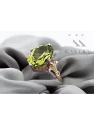 Anillo Peridoto amarillo Oro rosa antiguo original de 14k Joyería vintage vrc369r