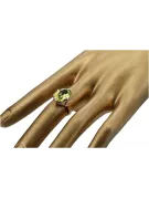 Anillo Peridoto amarillo Oro rosa antiguo original de 14k Joyería vintage vrc369r