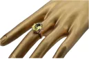 Anillo Peridoto amarillo Oro rosa antiguo original de 14k Joyería vintage vrc369r