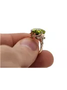 Ring Yellow Peridot Original Vintage 14K Rose Gold Vintage style vrc369r