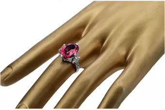 925 sidabro rubino žiedas vintažiniai papuošalai vrc369s