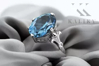 Vintage Ring Aquamarine Sterling silver 925 vrc369s