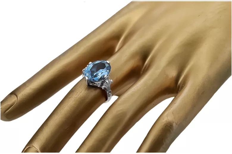 Vintage Ring Aquamarine Sterling silver 925 vrc369s