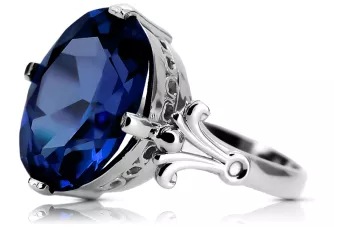 Artesanía vintage Anillo Zafiro Plata de ley 925 vrc369s