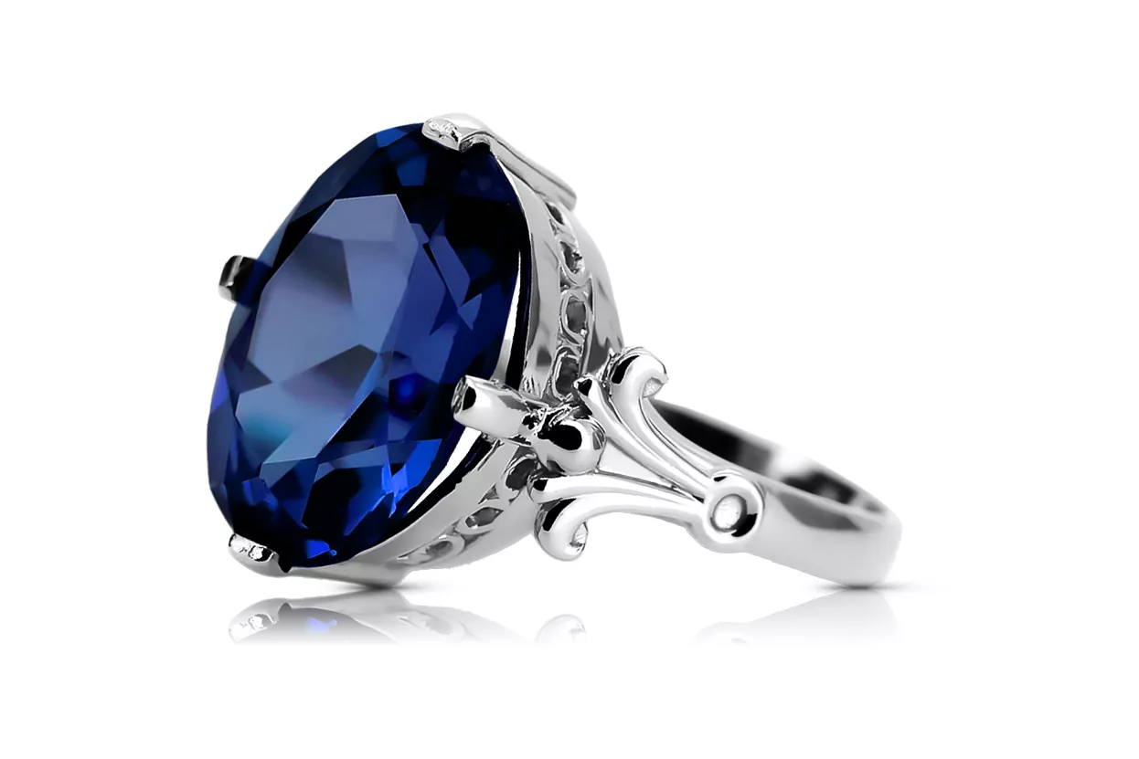Sapphire Sterling silver 925 Ring Vintage style vrc369s Sapphire Sterling silver 925 Ring Vintage style vrc369s