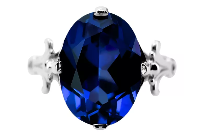 Sapphire Sterling silver 925 Ring Vintage style vrc369s
