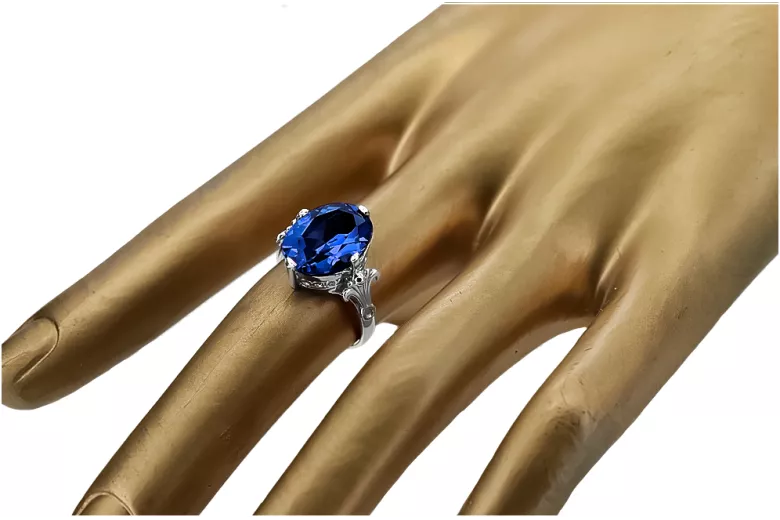 Sapphire Sterling silver 925 Ring Vintage style vrc369s