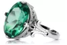 Emerald Sterling silver 925 Ring Vintage style vrc369s