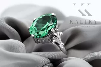Žiedas Vintage stilius Emerald 925 Sidabro vrc369s