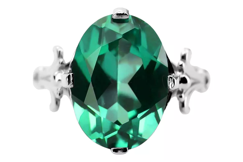 Emerald Sterling silver 925 Ring Vintage style vrc369s