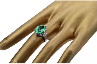Anillo Joyería vintage Esmeralda Plata de ley 925 vrc369s