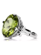 Peridoto amarillo Plata de ley 925 Anillo Vintage vrc369s