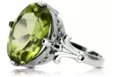 Peridoto amarillo Plata de ley 925 Anillo Vintage vrc369s