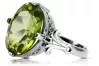 Ring Yellow Peridot Sterling silver 925 Vintage vrc369s