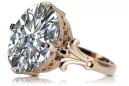 Ring Zircon Sterling silver rose gold plated Vintage craft vrc369rp