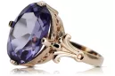 Anneau Alexandrite Argent sterling plaqué or rose Artisanat vintage vrc369rp