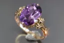 Anneau Alexandrite Argent sterling plaqué or rose Artisanat vintage vrc369rp