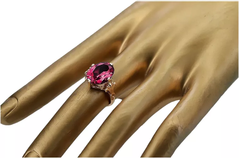 Estilo vintage Anillo Rubí Plata de ley chapada en oro rosa vrc369rp