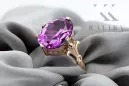 Sterling silver rose gold plated Amethyst Ring Vintage style vrc369rp