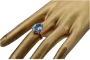 Ring Vintage Jewlery Aquamarine Sterling silver rose gold plated vrc369rp