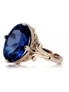 Vintage Ring Sapphire Sterling silver rose gold plated vrc369rp