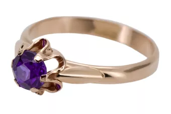 Оригинальное винтажное розовое золото 14 карат Александрит Кольцо Винтаж украшения vrc094r