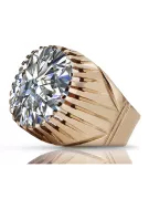 Plata 925 rosa oro chapado Zircon anillo vrc048rp Soviet ruso Estilo de joyería vintage