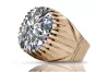 Silver 925 Rose Gold Plated Zircon Ring vrc048rp Russian Soviet Vintage jewelry style