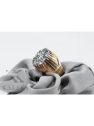 Silber 925 Rose vergoldet Zirkon Ring vrc048rp Russische Sowjet Vintage Schmuckstil