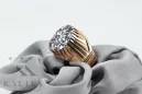 Срібло 925 Роза Золота пластина Zircon кільце vrc048rp Російська Вінтажний стиль ювелірних виробів
