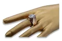 Plata 925 rosa oro chapado Zircon anillo vrc048rp Soviet ruso Estilo de joyería vintage