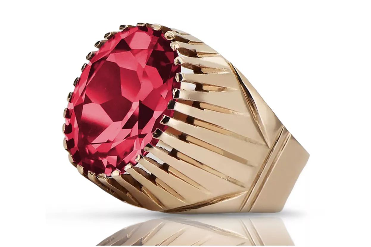 Кольцо из стерлингового серебра с рубином, покрытие розовым золотом vrc048rp, русские советские украшения в винтажном стиле