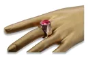 Ring Ruby Sterling silver rose gold plated vrc048rp Russian Soviet Vintage jewelry style