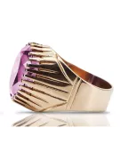 Ring Amethyst Sterling silver rose gold plated vrc048rp Russian Soviet Vintage style jewelry
