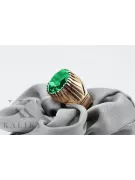 Стерлингово сребро с покритие от розово злато Изумруден пръстен vrc048rp Руски съветски стил на ретро бижута