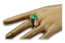 Sterling silver rose gold plated Emerald Ring vrc048rp Russian Soviet Vintage jewelry style