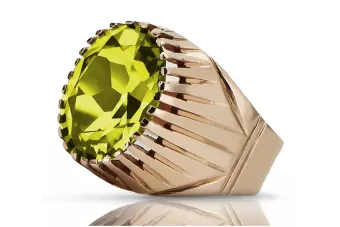Galben Peridot Sterling argint roz aur plated Inel vrc048rp rus sovietic bijuterii Vintage