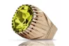 Yellow Peridot Sterling silver rose gold plated Ring vrc048rp Russian Soviet Vintage jewelry