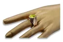 Yellow Peridot Sterling silver rose gold plated Ring vrc048rp Russian Soviet Vintage jewelry