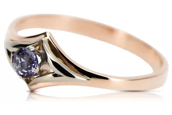 Artisanat vintage Anneau Alexandrite Or rose 14 carats vintage d'origine vrc351r