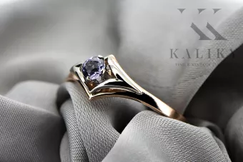 Artisanat vintage Anneau Alexandrite Or rose 14 carats vintage d'origine vrc351r
