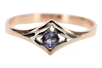 Artisanat vintage Anneau Alexandrite Or rose 14 carats vintage d'origine vrc351r