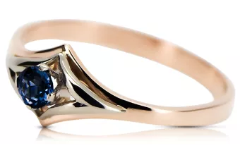 Oro rosa antiguo original de 14k Zafiro Anillo Estilo vintage vrc351r