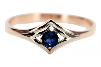 Oro rosa antiguo original de 14k Zafiro Anillo Estilo vintage vrc351r