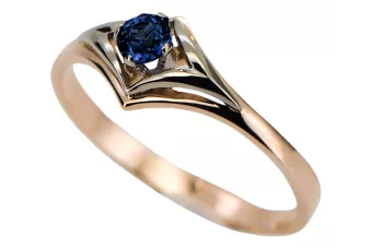 Oro rosa antiguo original de 14k Zafiro Anillo Estilo vintage vrc351r