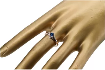 Oro rosa antiguo original de 14k Zafiro Anillo Estilo vintage vrc351r