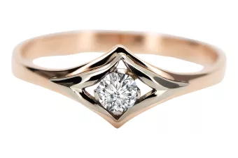 Винтаж украшения Кольцо Циркон Оригинальное винтажное розовое золото 14 карат vrc351r